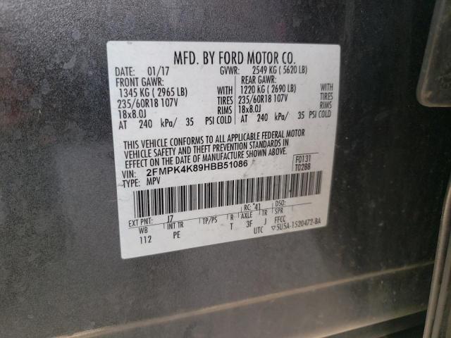 Photo 9 VIN: 2FMPK4K89HBB51086 - FORD EDGE TITAN 