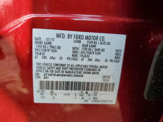 Photo 12 VIN: 2FMPK4K89HBC36008 - FORD EDGE 