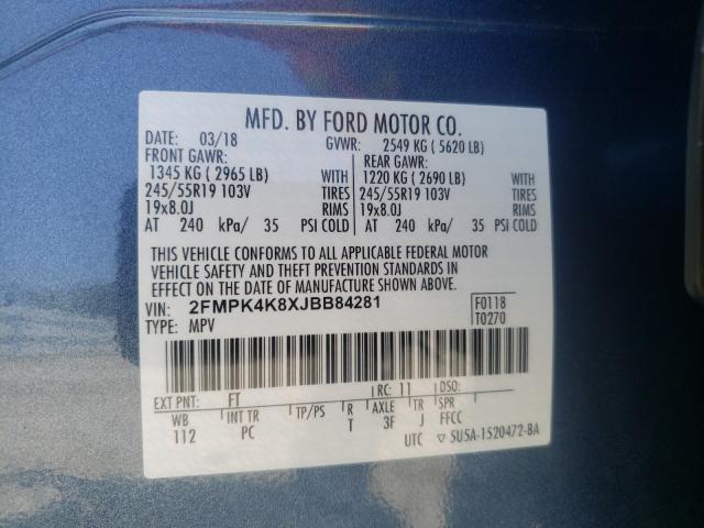 Photo 9 VIN: 2FMPK4K8XJBB84281 - FORD EDGE TITAN 