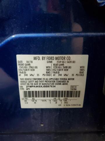 Photo 12 VIN: 2FMPK4K8XJBB87634 - FORD EDGE TITAN 