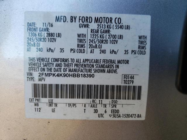 Photo 13 VIN: 2FMPK4K90HBB18390 - FORD EDGE 