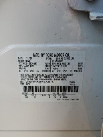 Photo 11 VIN: 2FMPK4K90NBA26787 - FORD EDGE 