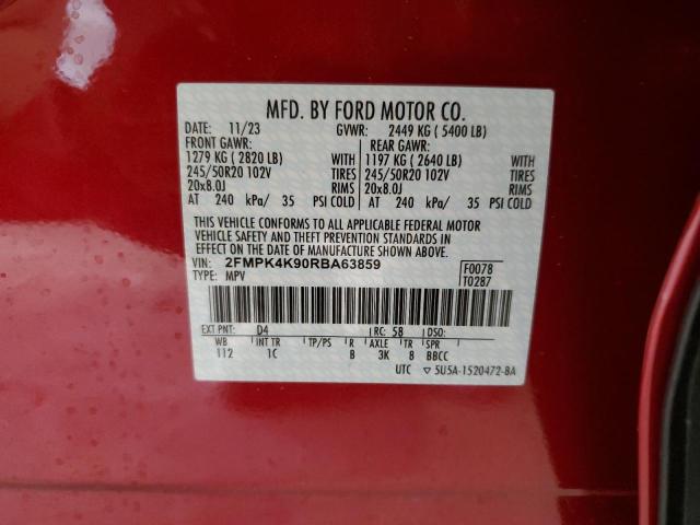 Photo 12 VIN: 2FMPK4K90RBA63859 - FORD EDGE TITAN 