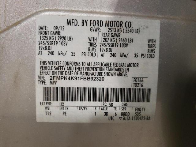 Photo 11 VIN: 2FMPK4K91FBB92320 - FORD EDGE 