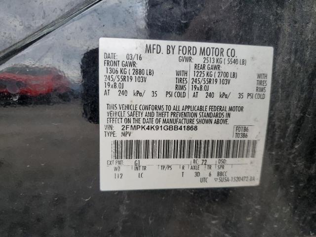 Photo 11 VIN: 2FMPK4K91GBB41868 - FORD EDGE TITAN 