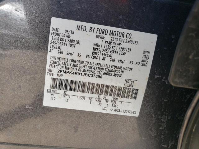 Photo 12 VIN: 2FMPK4K91JBC37698 - FORD EDGE TITAN 