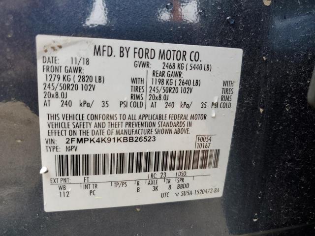 Photo 11 VIN: 2FMPK4K91KBB26523 - FORD EDGE 