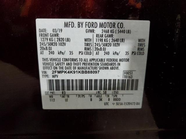 Photo 11 VIN: 2FMPK4K91KBB88097 - FORD EDGE 