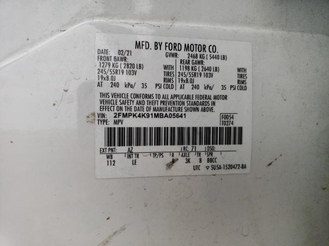 Photo 12 VIN: 2FMPK4K91MBA05641 - FORD EDGE TITAN 