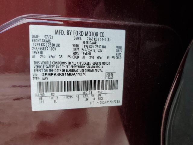 Photo 12 VIN: 2FMPK4K91MBA11276 - FORD EDGE 