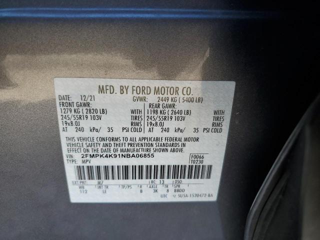 Photo 12 VIN: 2FMPK4K91NBA06855 - FORD EDGE TITAN 