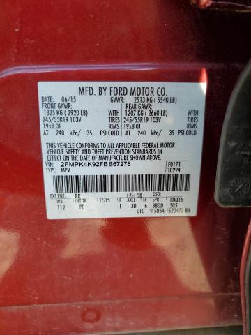 Photo 12 VIN: 2FMPK4K92FBB67278 - FORD EDGE 