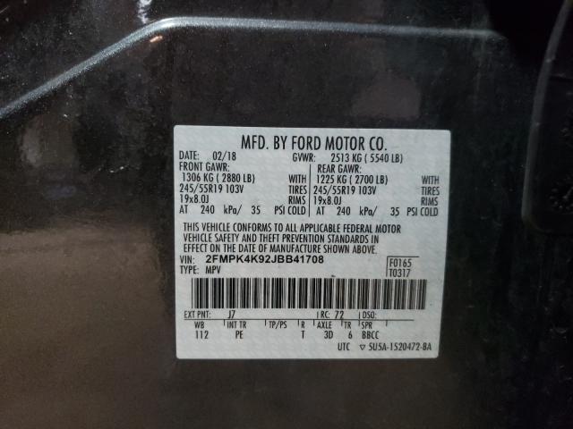 Photo 9 VIN: 2FMPK4K92JBB41708 - FORD EDGE TITAN 