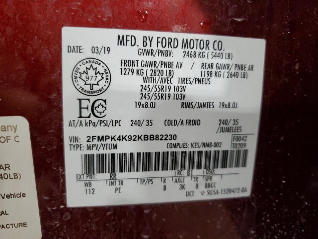 Photo 13 VIN: 2FMPK4K92KBB82230 - FORD EDGE 