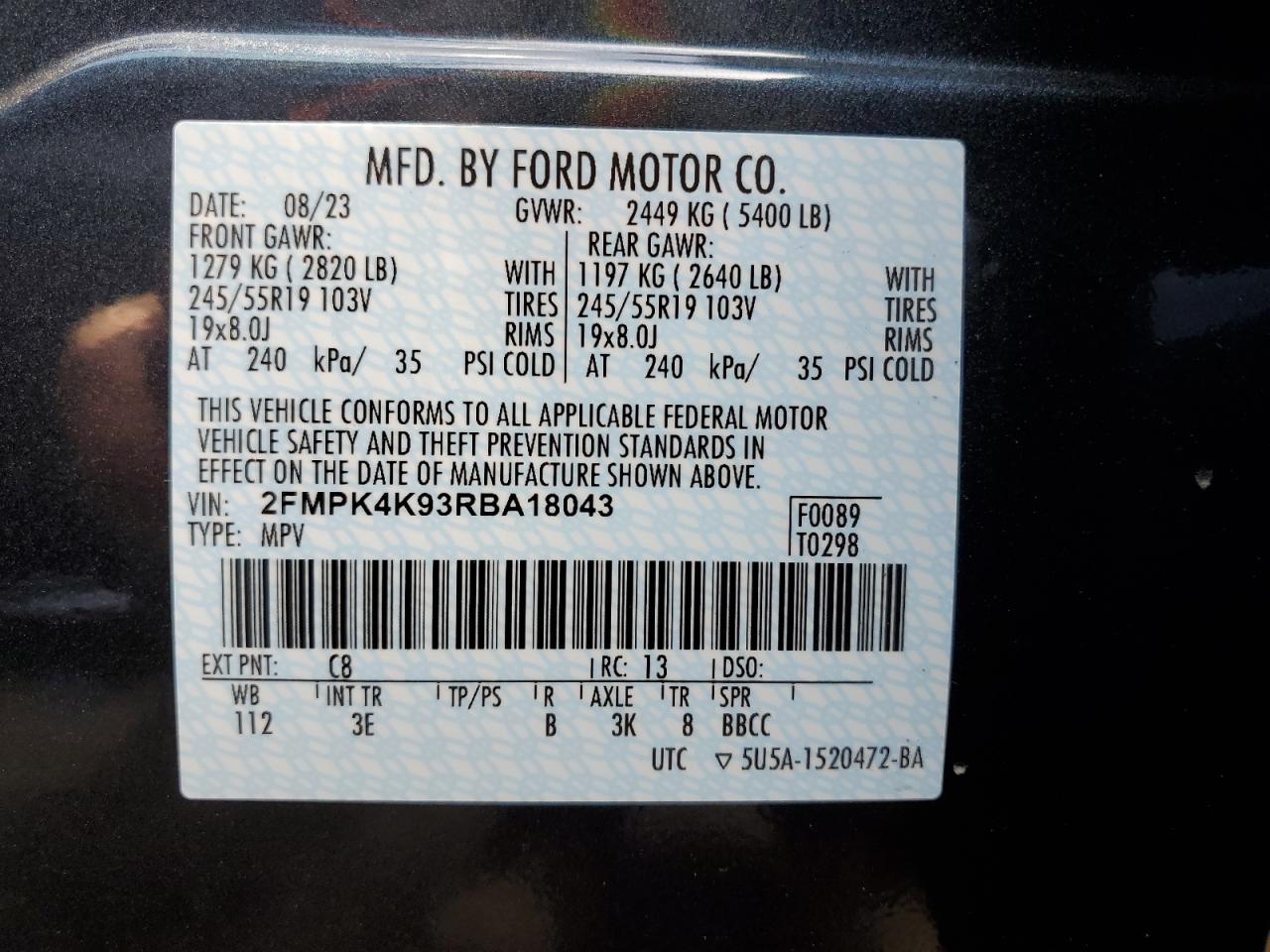 Photo 12 VIN: 2FMPK4K93RBA18043 - FORD EDGE 