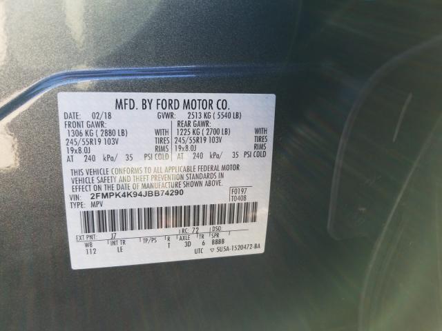 Photo 9 VIN: 2FMPK4K94JBB74290 - FORD EDGE 