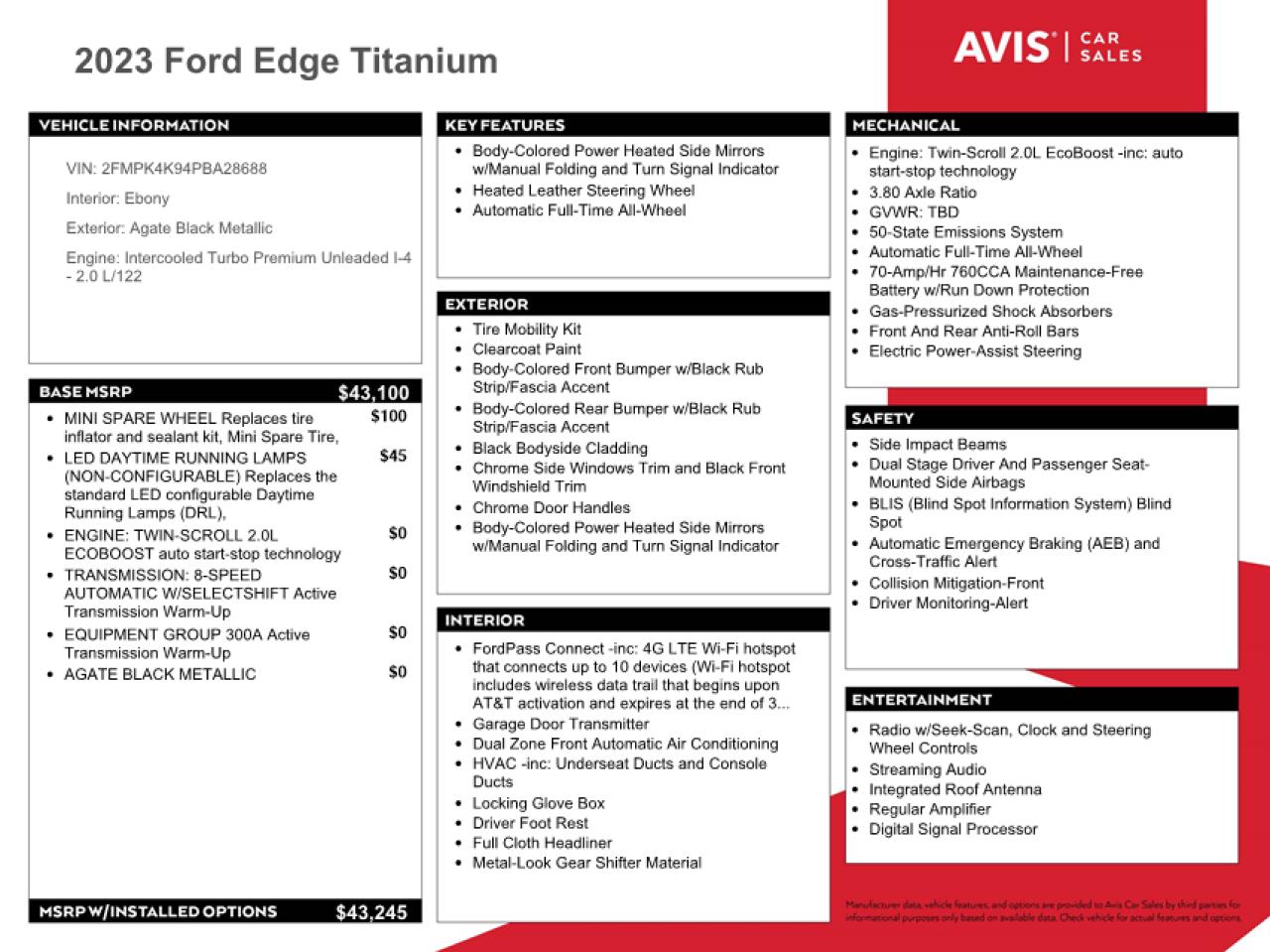 Photo 12 VIN: 2FMPK4K94PBA28688 - FORD EDGE 