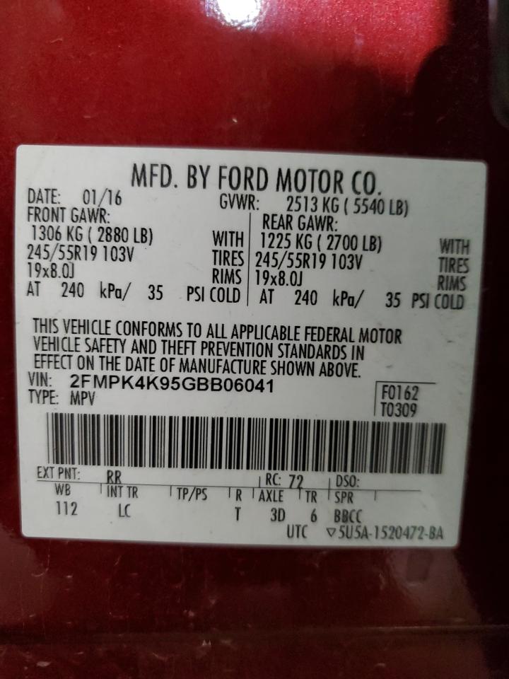 Photo 13 VIN: 2FMPK4K95GBB06041 - FORD EDGE 