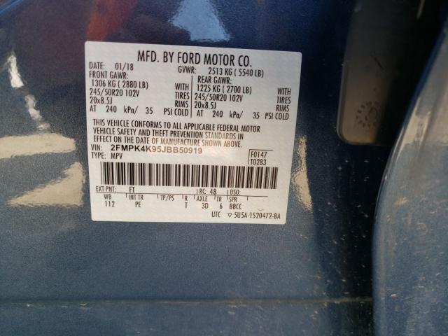 Photo 9 VIN: 2FMPK4K95JBB50919 - FORD EDGE 