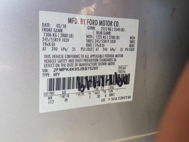 Photo 9 VIN: 2FMPK4K95JBB75285 - FORD EDGE 