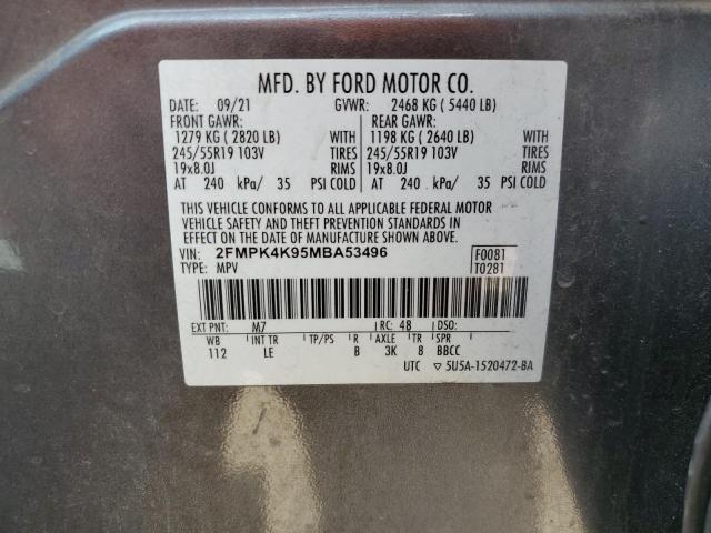 Photo 12 VIN: 2FMPK4K95MBA53496 - FORD EDGE TITAN 