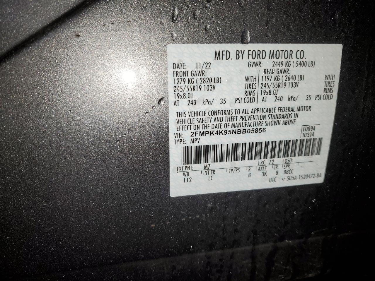 Photo 13 VIN: 2FMPK4K95NBB05856 - FORD EDGE 