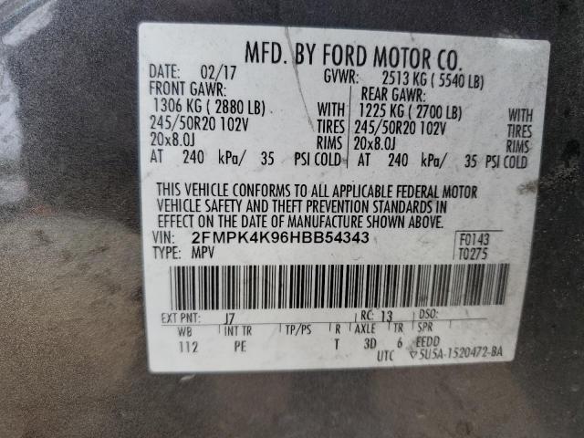 Photo 12 VIN: 2FMPK4K96HBB54343 - FORD EDGE TITAN 