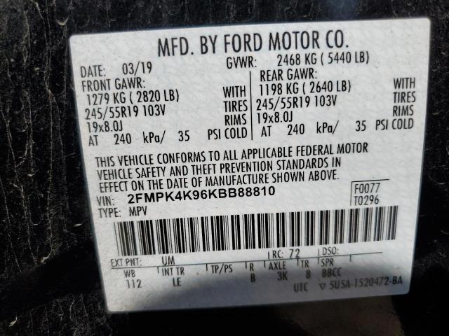 Photo 12 VIN: 2FMPK4K96KBB88810 - FORD EDGE TITAN 