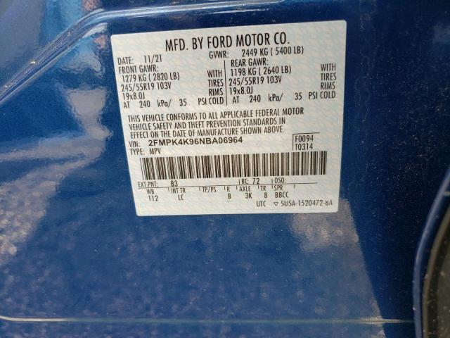 Photo 13 VIN: 2FMPK4K96NBA06964 - FORD EDGE TITAN 