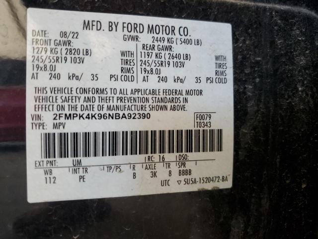 Photo 12 VIN: 2FMPK4K96NBA92390 - FORD EDGE TITAN 