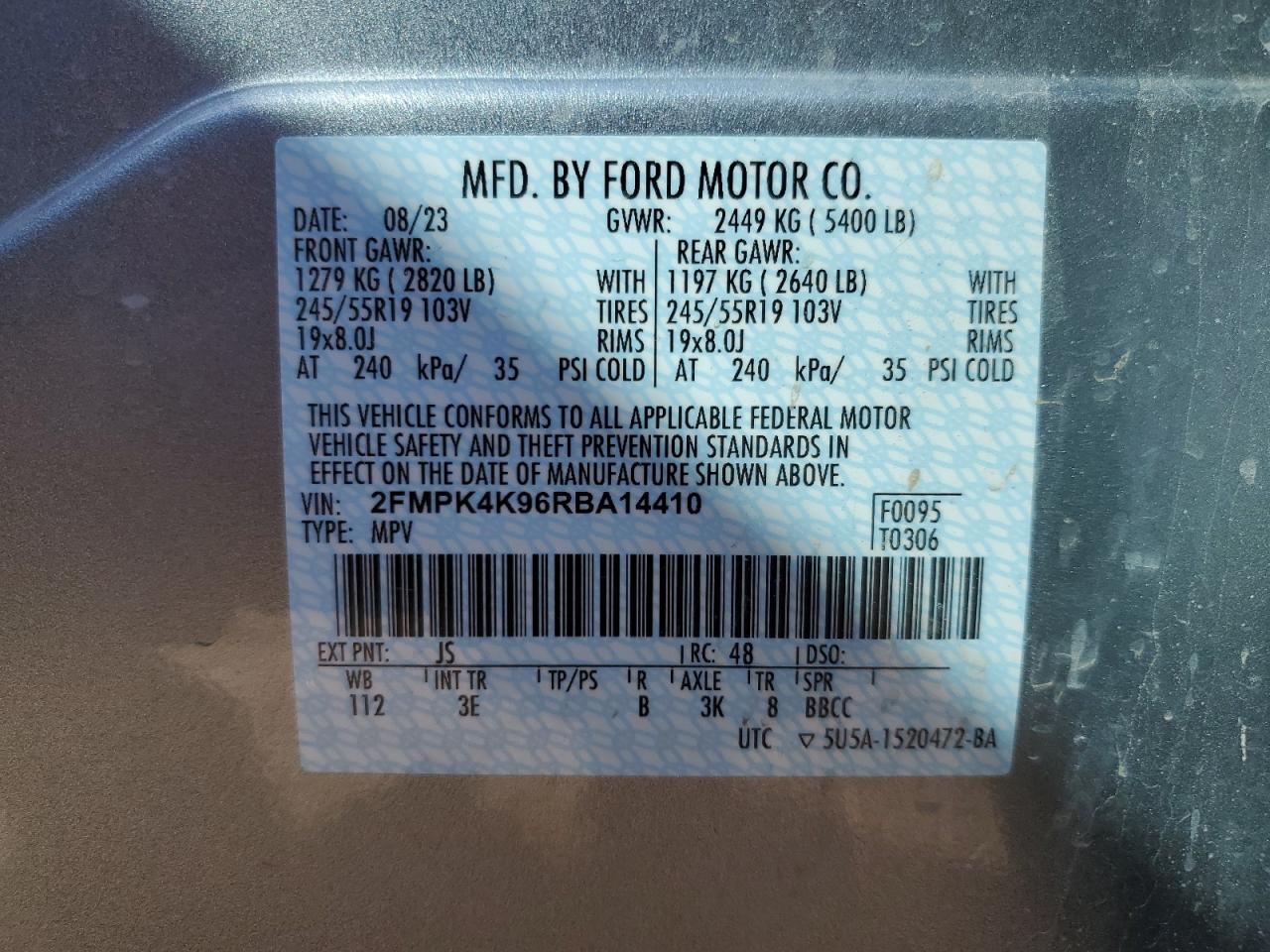 Photo 12 VIN: 2FMPK4K96RBA14410 - FORD EDGE 