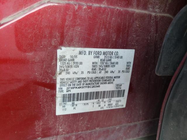 Photo 11 VIN: 2FMPK4K97FBC20346 - FORD EDGE TITAN 