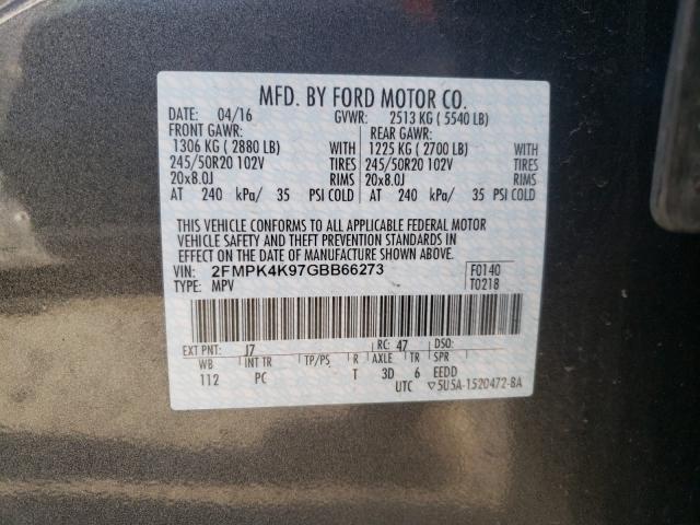 Photo 9 VIN: 2FMPK4K97GBB66273 - FORD EDGE 