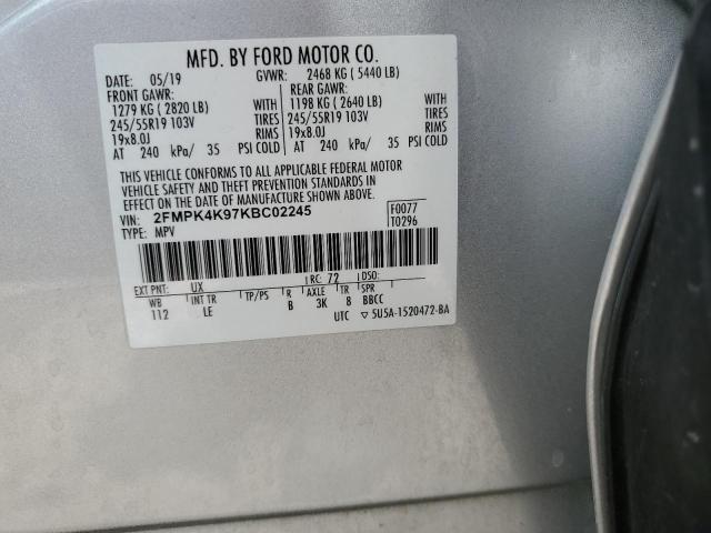 Photo 11 VIN: 2FMPK4K97KBC02245 - FORD EDGE 