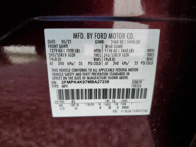 Photo 12 VIN: 2FMPK4K97MBA27238 - FORD EDGE TITAN 