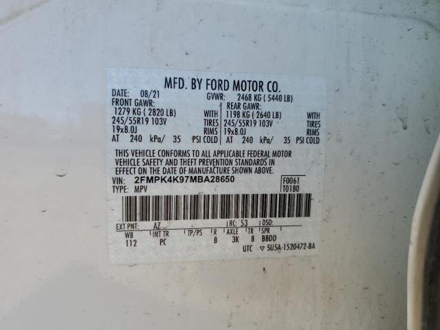 Photo 12 VIN: 2FMPK4K97MBA28650 - FORD EDGE 