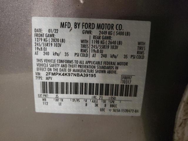 Photo 12 VIN: 2FMPK4K97NBA39195 - FORD EDGE 