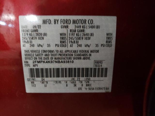 Photo 12 VIN: 2FMPK4K97NBA93810 - FORD EDGE 