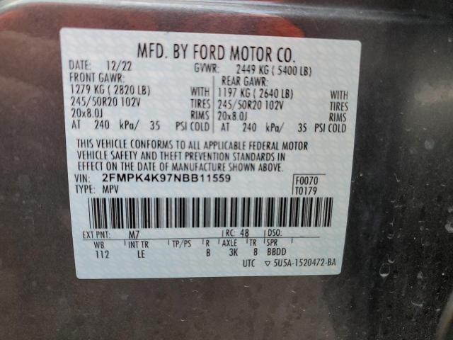 Photo 12 VIN: 2FMPK4K97NBB11559 - FORD EDGE 