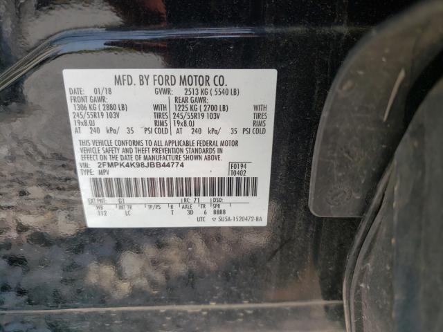 Photo 9 VIN: 2FMPK4K98JBB44774 - FORD EDGE TITAN 