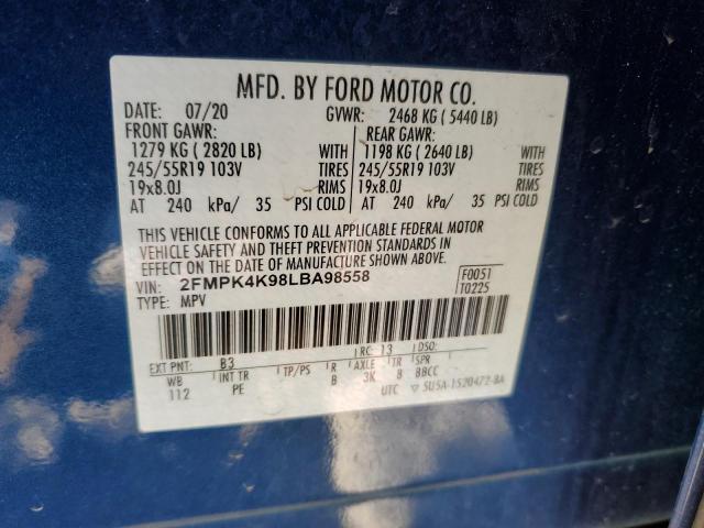 Photo 11 VIN: 2FMPK4K98LBA98558 - FORD EDGE 