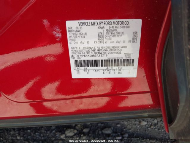 Photo 8 VIN: 2FMPK4K98RBA15719 - FORD EDGE 