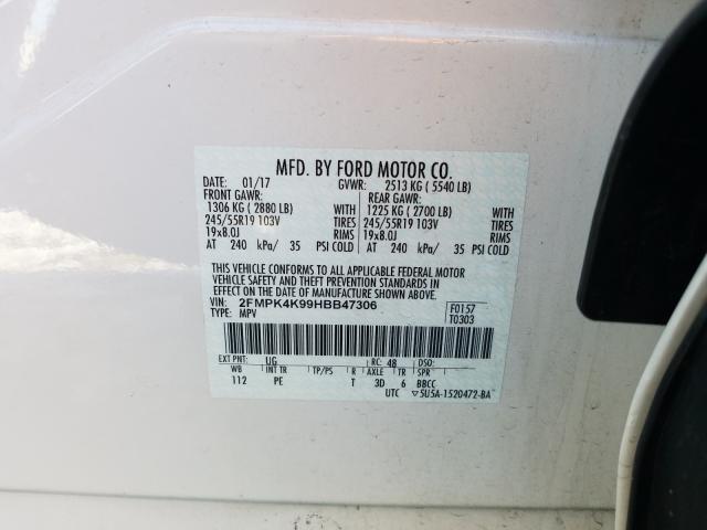 Photo 9 VIN: 2FMPK4K99HBB47306 - FORD EDGE 