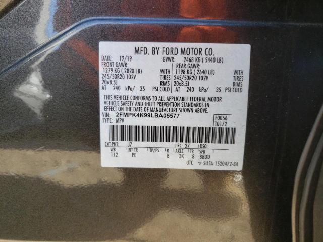 Photo 12 VIN: 2FMPK4K99LBA05577 - FORD EDGE 