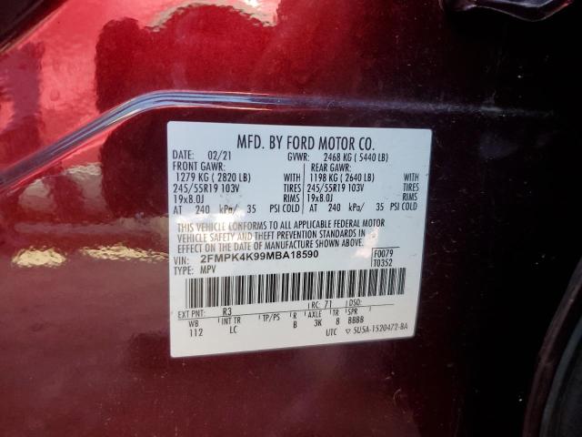 Photo 13 VIN: 2FMPK4K99MBA18590 - FORD EDGE 