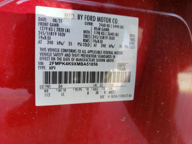 Photo 12 VIN: 2FMPK4K9XMBA51856 - FORD EDGE TITAN 