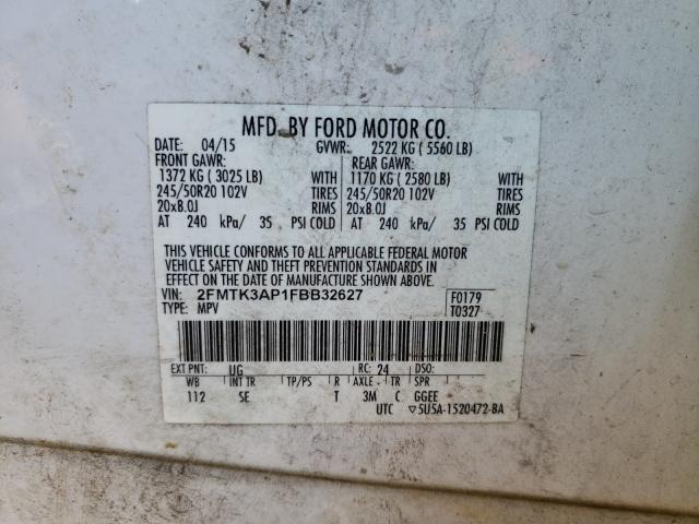 Photo 9 VIN: 2FMTK3AP1FBB32627 - FORD EDGE SPORT 