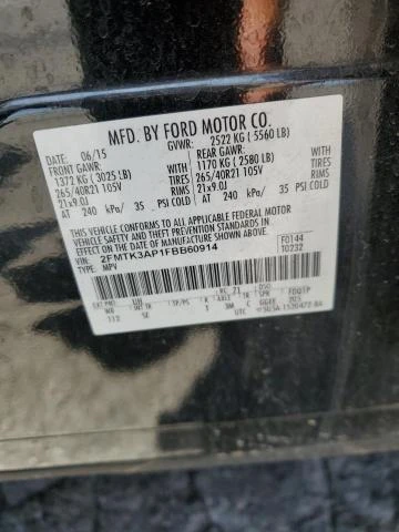 Photo 12 VIN: 2FMTK3AP1FBB60914 - FORD EDGE SPORT 