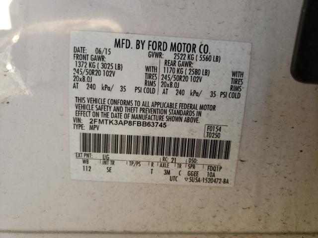 Photo 9 VIN: 2FMTK3AP8FBB63745 - FORD EDGE 