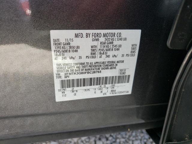 Photo 9 VIN: 2FMTK3G80FBC28765 - FORD EDGE 